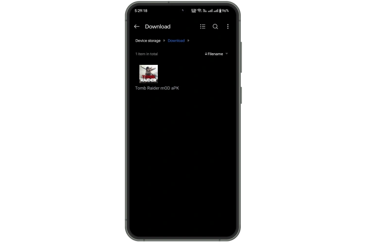 Locate Downloeded File Tomb Raider MOD APK